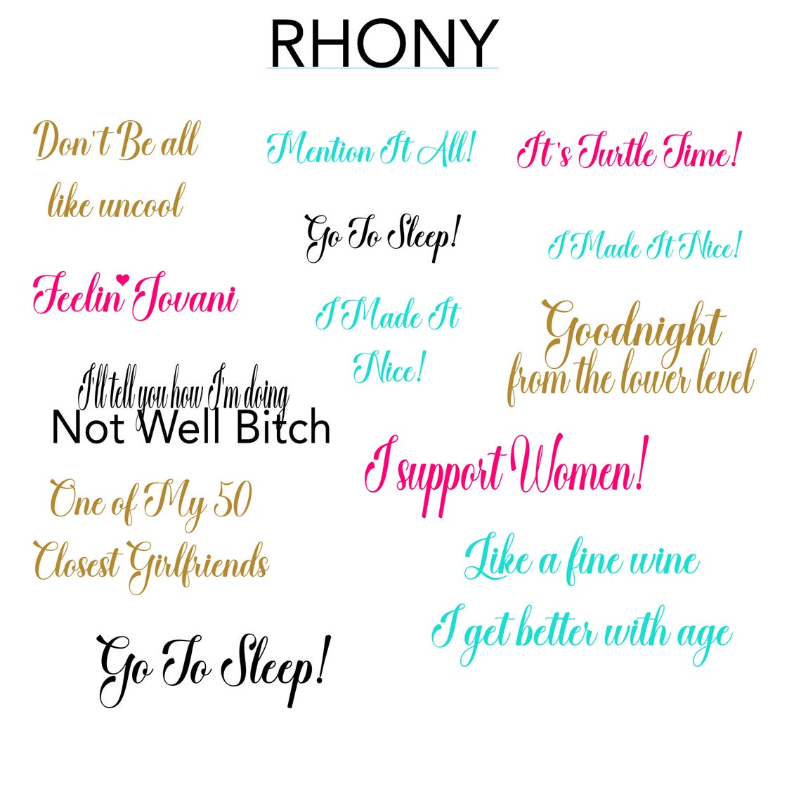 RHONYReal Housewives of New York Quotes Funny bib bravo Etsy