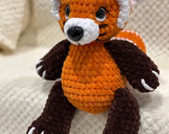 Red Panda Crochet Plush - Panda Plushie - Soft Stuffed Red Panda