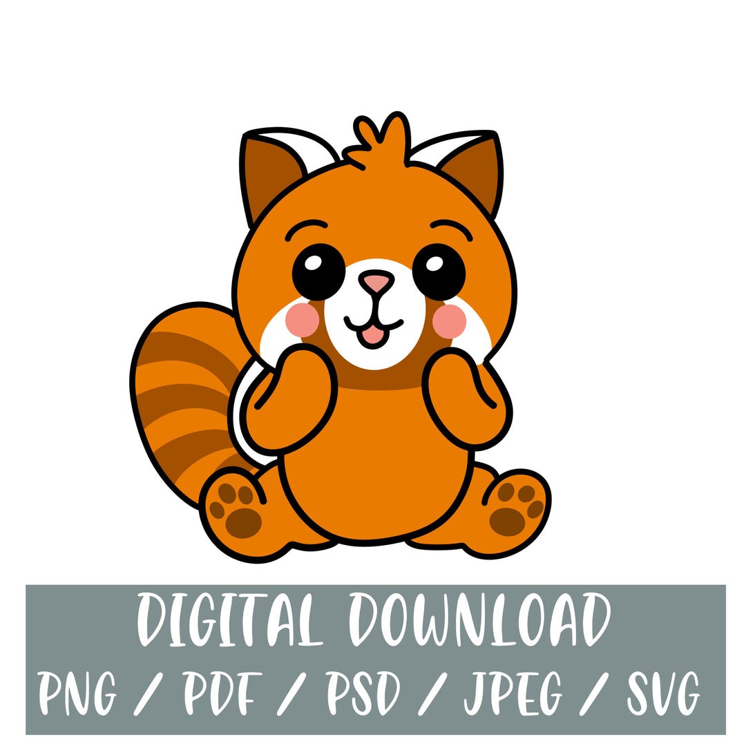 Cute Red Panda SVG File Vinyl Cutting Machine Design Red Panda File for ...