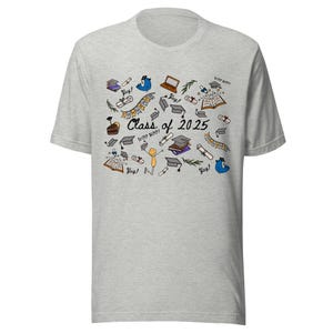 Klasse von 2025 Buntes Gekritzel Unisex-T-Shirt, niedliches Graduierten-T-Shirt, Abschluss-Shirt Geschenk für sie, Schule, College, Universität, Yay, WooHoo!