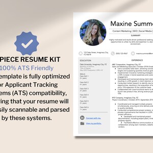 8-Piece Resume Kit | ATS Friendly | Simple, Modern, and Customizable |  Plain Resume & Photo Resume Options | Cover Letter | Interview Prep