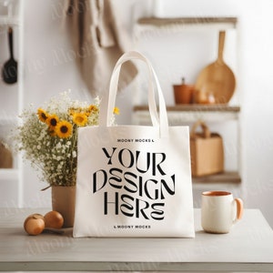 Tote Bag Mockup Canvas Tote Mockup Shopping Bag Mockup Boho Tote Mockup Natural Tote Floral Lifestyle Tote Printify Mockup Print On Demand