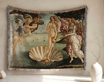 Birth of Venus Tapestry, Sandro Botticelli Woven Blanket, Vintage Painting, Fine Art Lover, Italian Renaissance