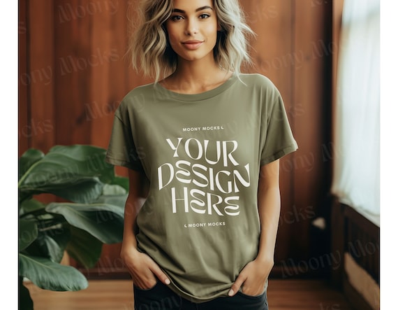 Gildan military green t shirt hotsell