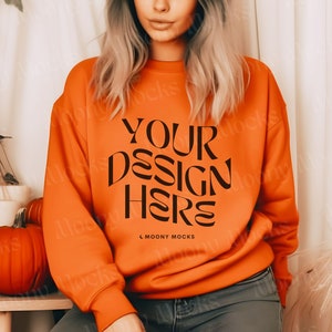 Orange graphic sweater shop