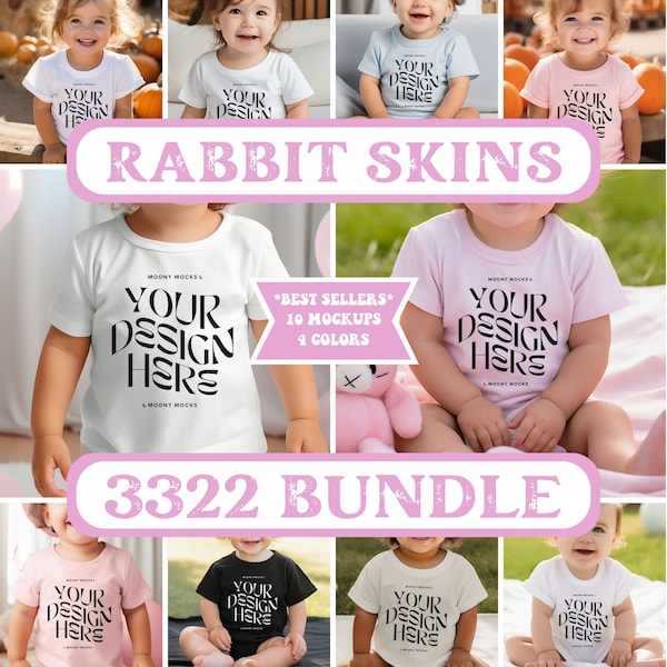 Kaninchenfelle 3322 Baby Mockup Bundle Baby Tshirt Bundle Säugling Mockup Bundle Kaninchenhaut 3322 Kleinkind Kaninchenhaut 3322 Weißes Shirt Mockup Tee