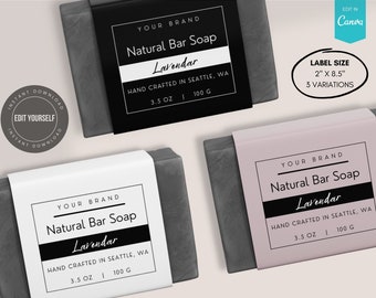 Editable Soap Label Printable Bar Soap Wrap Template DIY - Etsy