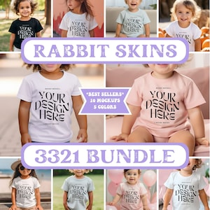 Rabbit Skins 3321 Kids Mockup Bundle Toddler Tshirt Bundle Toddler Mockup Bundle Rabbit Skins 3321 Child Kid Tee Rabbitskin 3321 White Shirt