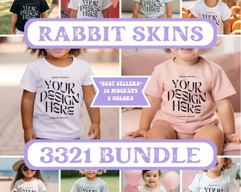 Rabbit Skins 3321 Kids Mockup Bundle T-shirt pour tout-petits Bundle Tout-petit Mockup Bundle Rabbit Skins 3321 Child Kid Tee Rabbitskin 3321 Chemise blanche