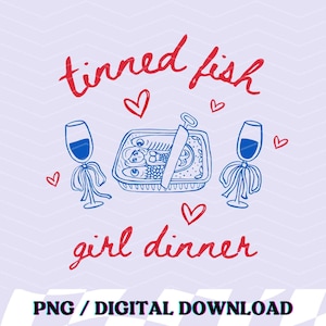 Kokette Sardine PNG Dosen Fisch PNG Fischer Ästhetik Trendy Küsten Lustig Sardine Wein Ozean Design Mädchen Sommer Retro Nautical Mermaid