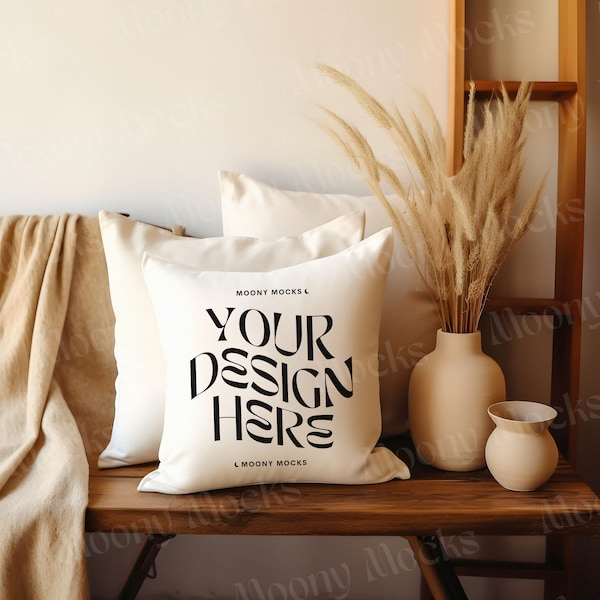 Pillow Mockup Styled Pillow Mockup Square Pillow Mockup Boho Accent Pillow Throw Pillow Blank Pillow Mockup Printify Pillow Print on Demand