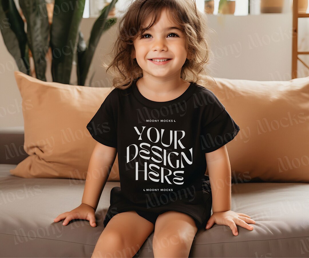 Gildan 5000B Youth Black Tshirt Mockup Kids Black Shirt Toddler 5000B
