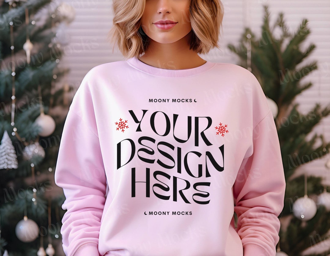 Gildan 18000 Light Pink Christmas Mockup Gildan Sweatshirt Etsy