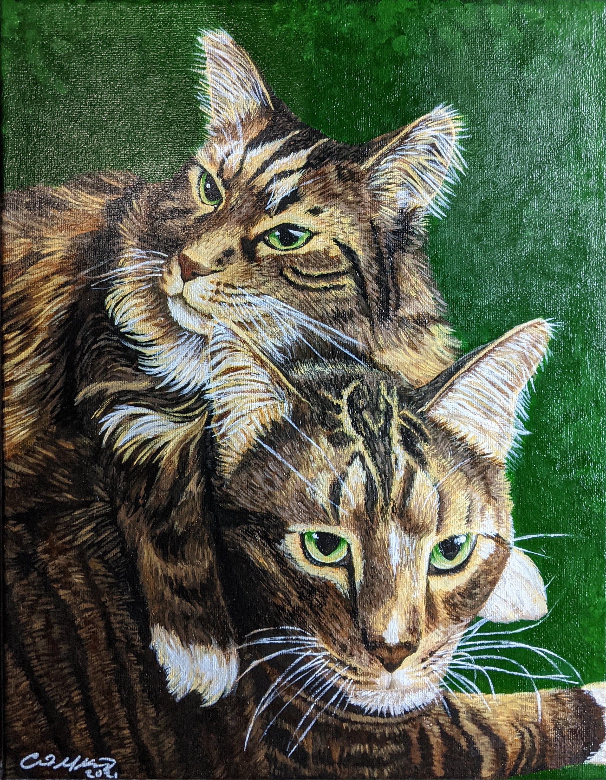 Custom Pet Portrait Hand Painted From Photo Acrylic Custom Portrait