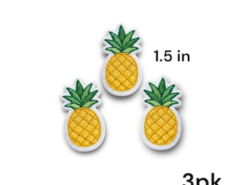 Pineapple iron on patch. 3pack fruit patches appliqué