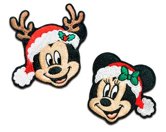 Mickey Mouse Christmas , Minnie, Disney Patches, Embroidered iron on patch