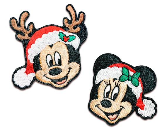 Mickey Mouse Christmas , Minnie, Disney Patches, Embroidered Iron on Patch  