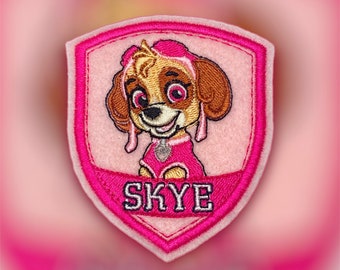 Skye Patch, chase iron on patches, feltie , Chase, Rubble, Everest, Marshall, Rocky