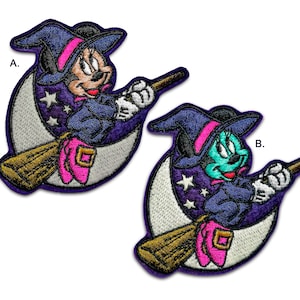 Minnie Mouse Witch patch, Halloween iron on appliques