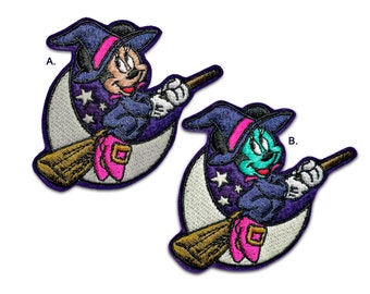 Minnie Mouse Witch patch, Halloween iron on appliques