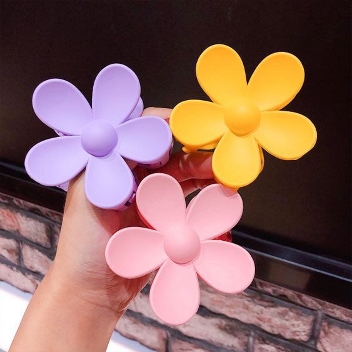 Flower Claw Clip Claw Clip Large Daisy Hair Clip Flower Etsy