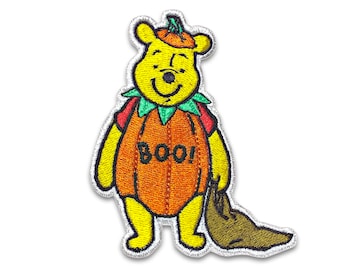 Winnie The Pooh Halloween Patch, Pumpkinpatch, halloween appliques, Character Iron On Applique