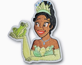 Tiana patch, Frog Princess, Prince Naveen, frog  iron-on patch, DIY crocs,