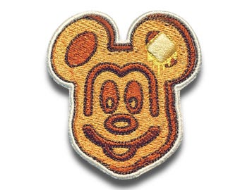 Mickey mouse Waffle Patch, waffle iron on patch, Mouse ears DIY appliqué