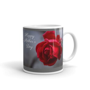 Happy Mother&#39;s Day Single Red Rose Mug