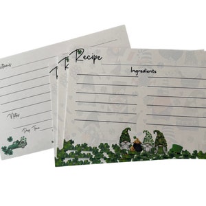 Lucky Gnomes St Patrick&#39;s Day 4x6&quot; Recipe Card