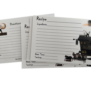 Halloween Stray Cat House 4x6&quot; Recipe Card