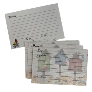 Birdie Rest Stop Birdhouse 4x6 Recipe Card