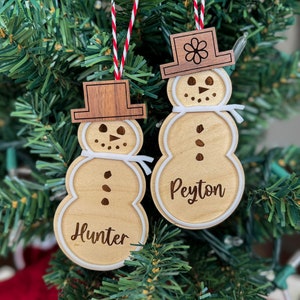 Bonhomme de neige personnalisé ornement SVG - Laser Cut Glowforge - Téléchargement numérique - Glowforge Laser Cut File - Bonhomme de neige SVG - Ornement de Noël