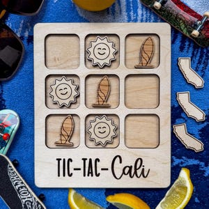 California Tic Tac Toe SVG - Laser Cut File Glowforge - Digital Download - Laser Cut svg Games - tic tac toe SVG - Noughts and Crosses SVG