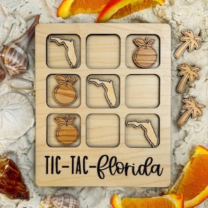 Florida Tic Tac Toe SVG - Laser Cut File Glowforge - Digital Download - Laser Cut svg Games - tic tac toe SVG - Noughts and Crosses SVG