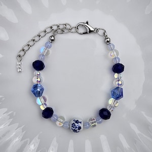 Ceramic Vase Bracelet | Glass Bead, Ceramic Bead, Elegant Bracelet, Stainless Steel, Adjustable
