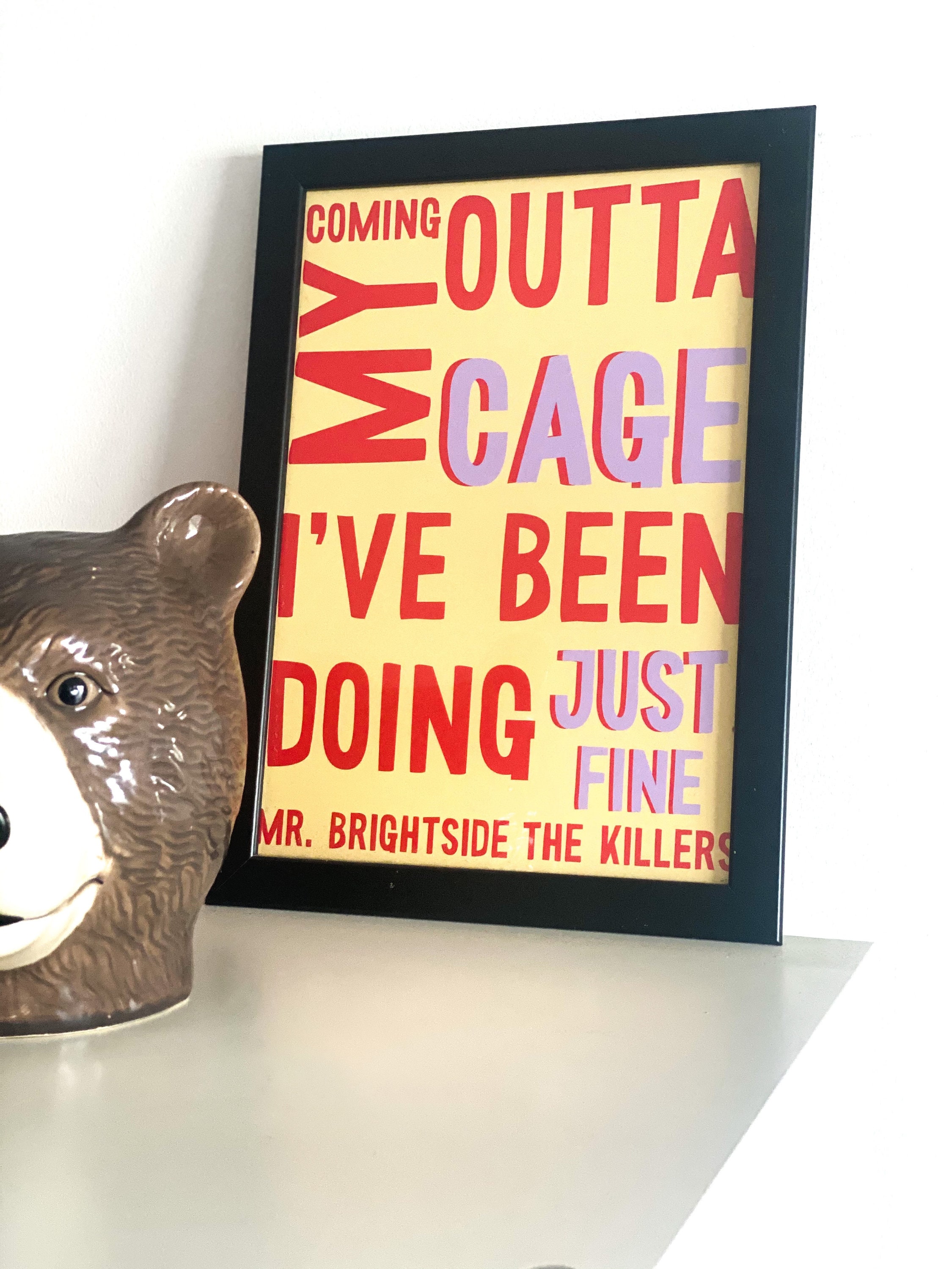 MR BRIGHTSIDE / The Killers / Wall Art / Lyrics Print Poster / A5 A4 A3 / Unframed Print / Music