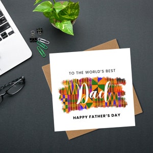 Biglietti per la festa del papà africani, biglietti Kente del Ghana, auguri per la festa del papà, biglietti di auguri piegati