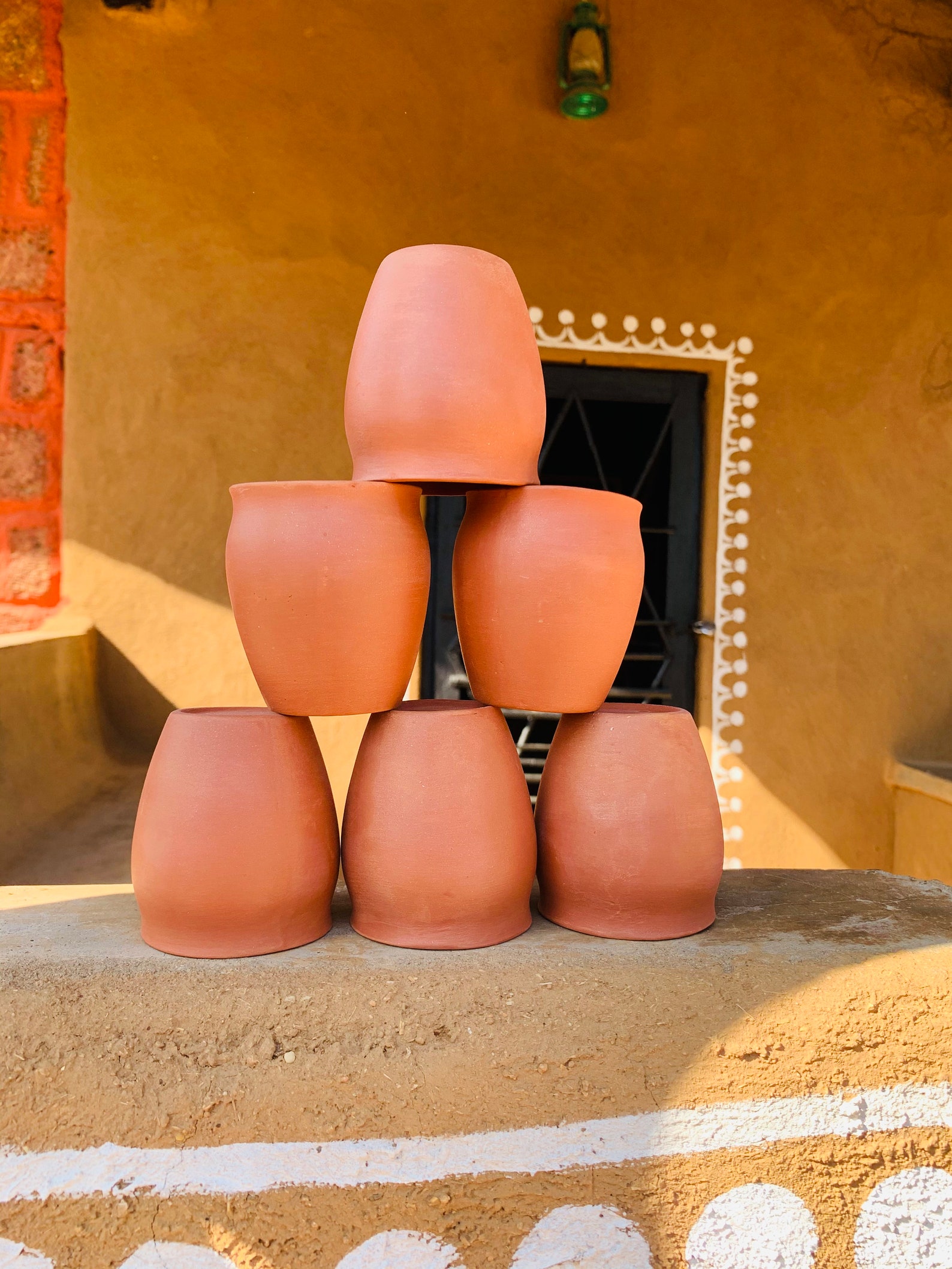India Clay Tea Cup Set of 6 Brown Plain Handmade Indian Etsy
