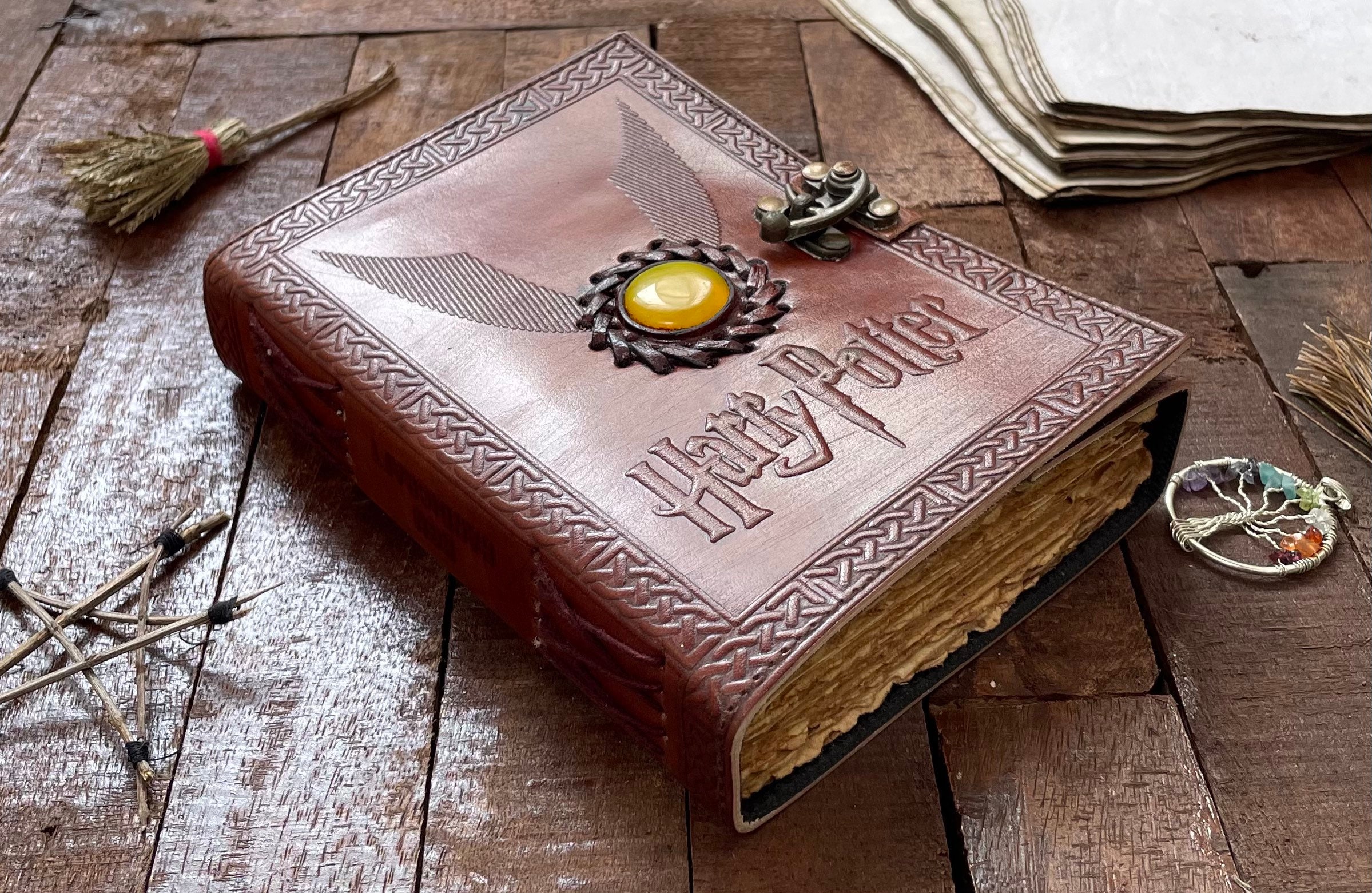 Harry Potter Leder Buch Buch Zauberbuch Zauberbuch Zauberer Etsy