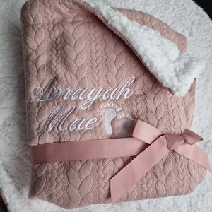 Personalised Baby Blanket Embroidered with name and details