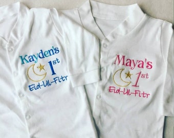 EID Mubarak Personalised Baby grow or Bib