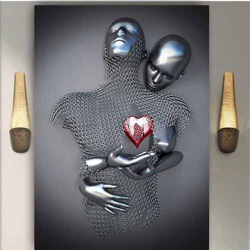 Heart Wall Decor Love Wall Art Paintings on Canvas Etsy