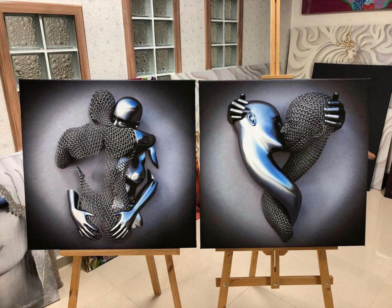 LOVE CANVAS WALL Art Love Heart Grey Art Print Ready to Hang Etsy