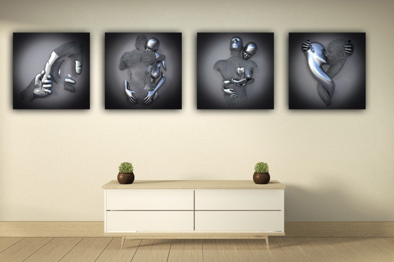 Set of 4 Modern Home Decor Canvas Art Print Canvas Pictures image 2