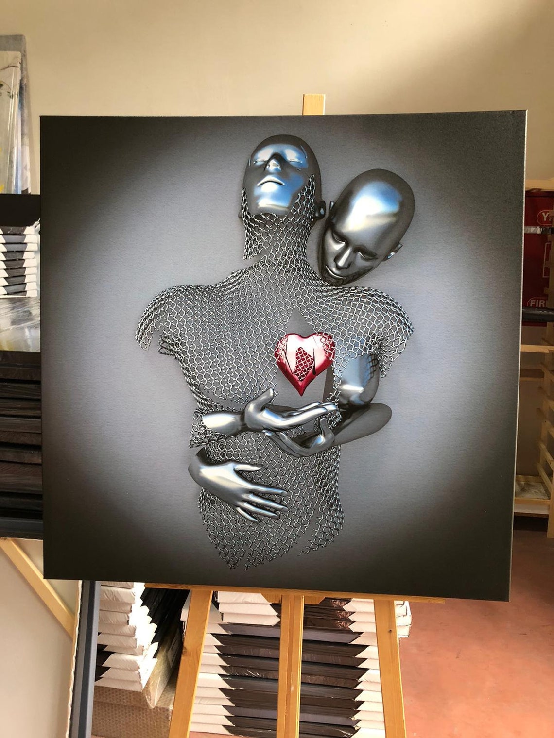 Liebe Herz Leinwand Kunstdruck Leinwand Wandkunst Etsy.de