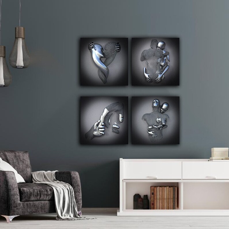 Set of 4 Modern Home Decor Canvas Art Print Canvas Pictures image 0