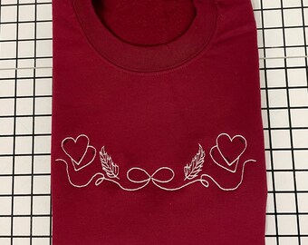 Lovely Hearts Embroidered Sweatshirt