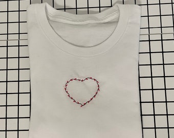 Heart Bunny Embroidered Tee