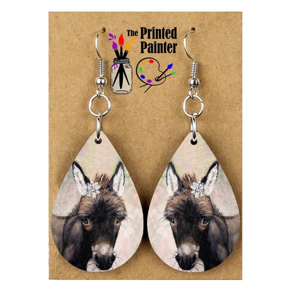 Donkey Earrings, Handmade Animal Dangle Earrings, Unique Jewelry Gift for Her